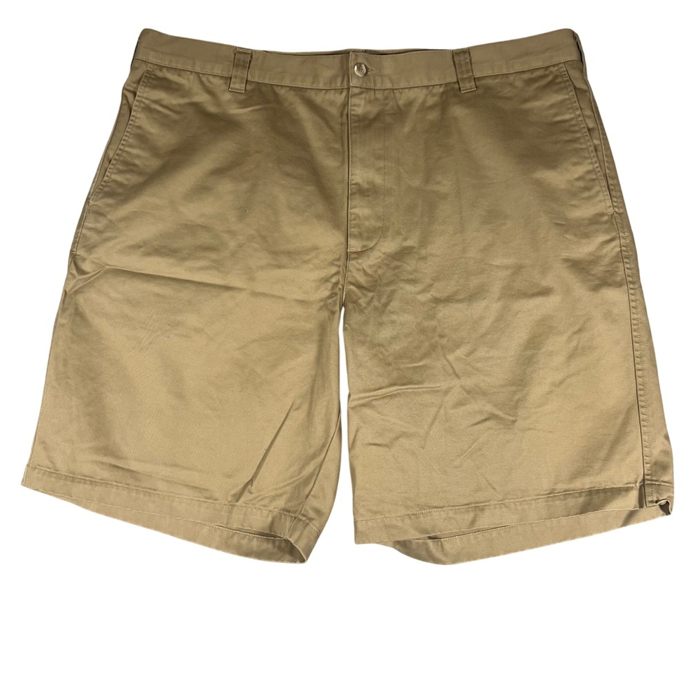 Dockers Mens Tan Khaki Chino Shorts Size 40 100% Cotton Flat‎ Front Casual